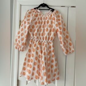 J.Crew White Smocked Waist Floral Block Print Gathered Mini Dress